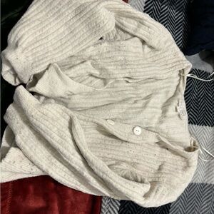 Cream Ribbed Cardigan
